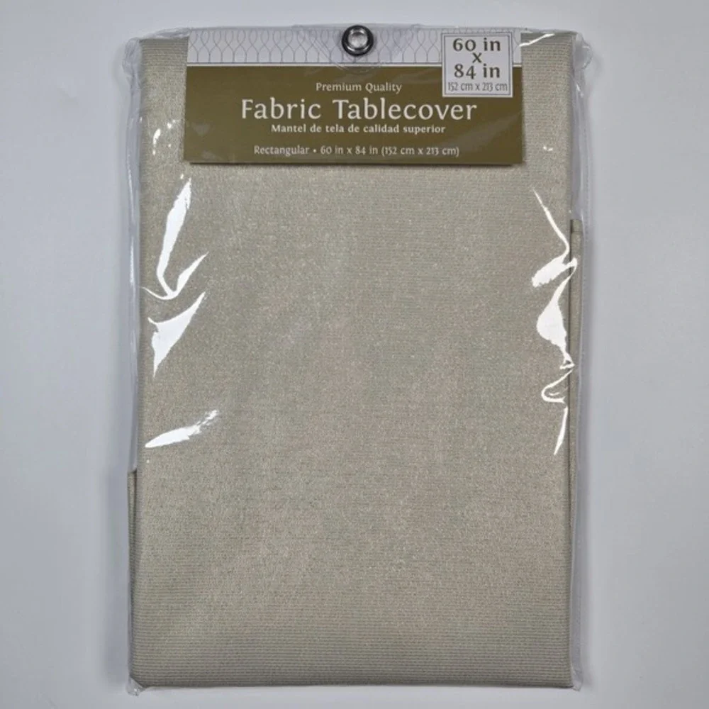 NEW Rectangular 60 in x 84 in (152 cm x 213 cm) fabric tablecover Shimmery Gold